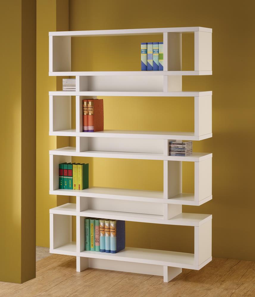 G800308 Contemporary White Bookcase Coaster Z2 Premium