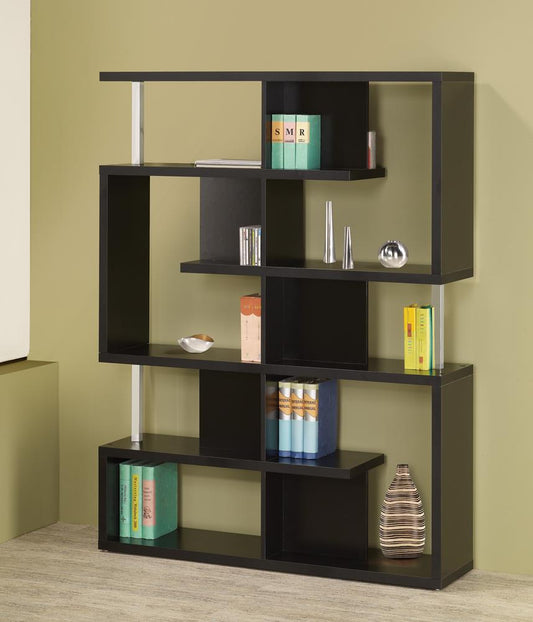 Transitional Black Bookcase Coaster Z2 Premium