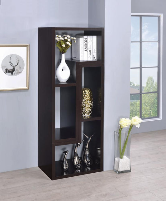 G800329 Contemporary Cappuccino Bookcase Coaster Z2 Premium