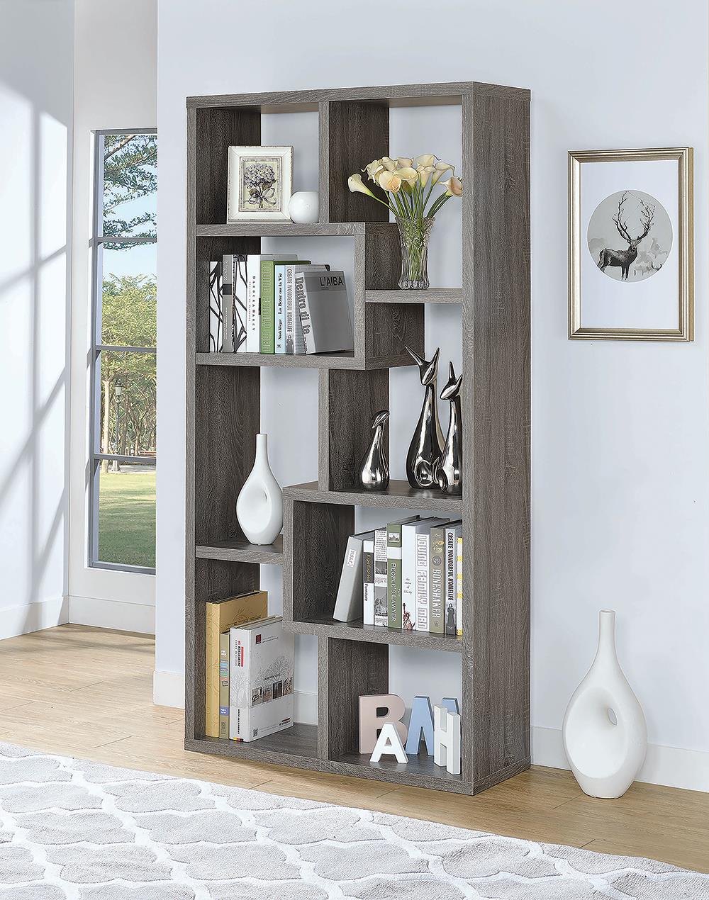 G800510 Contemporary Weathered Grey Bookcase Coaster Z2 Premium