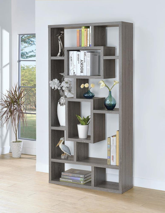 G800512 Contemporary Weathered Grey Bookcase Coaster Z2 Premium