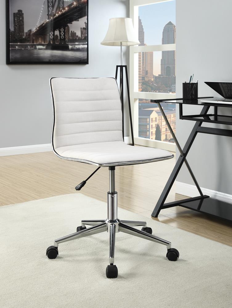 Modern White and Chrome Home Office Chair Coaster Z2 Premium