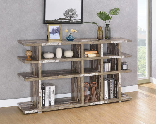 Rustic Salvaged Cabin Low-Profile Bookcase Coaster Z2 Premium