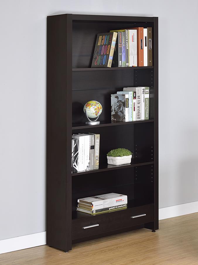 Skylar Contemporary Cappuccino Bookcase Coaster Z2 Premium