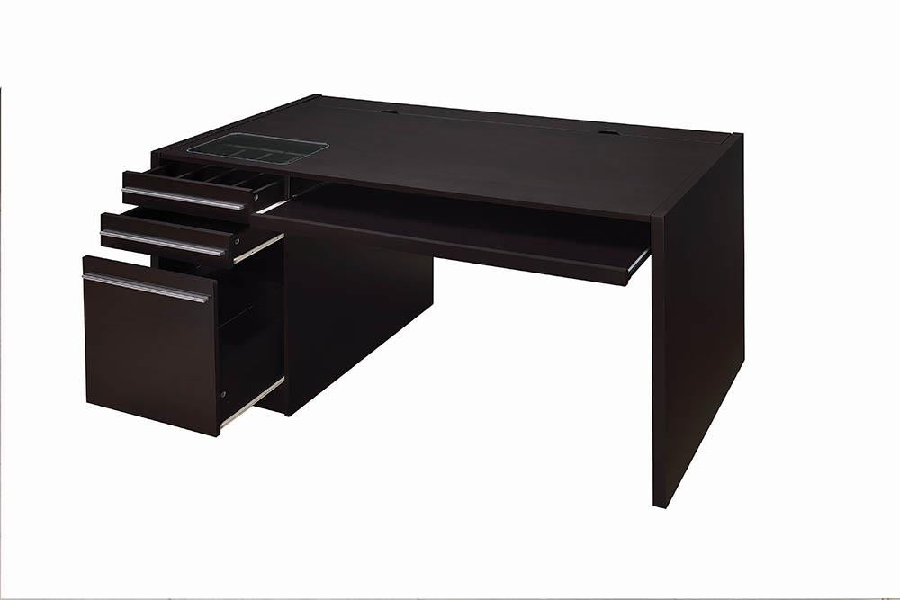 G800982 Contemporary Cappuccino Connect-It Computer Desk Coaster Z2 Premium