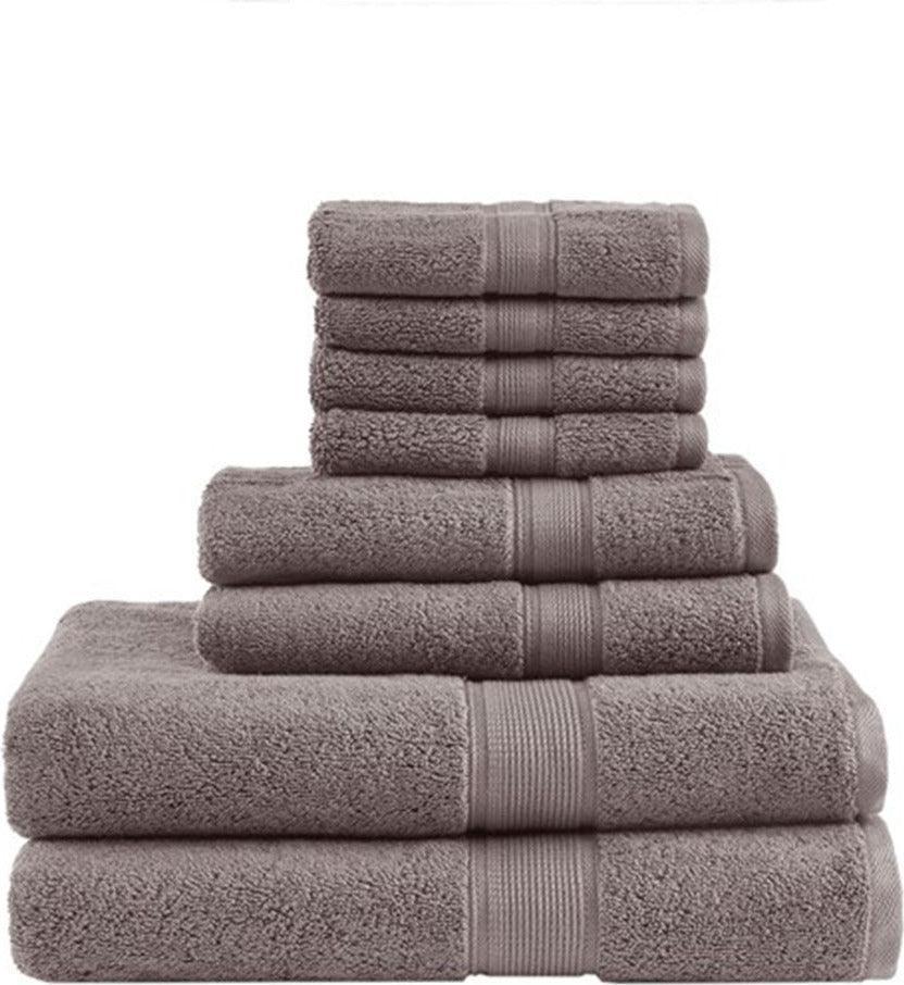 800GSM 8-Piece Towel Set Brown Olliix.com