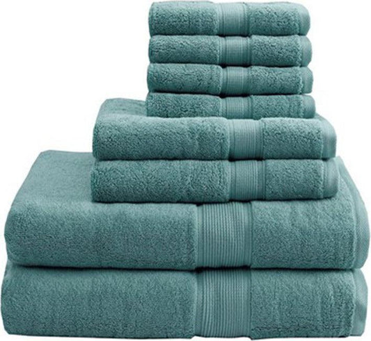 800GSM 8-Piece Towel Set Dusty Green Olliix.com