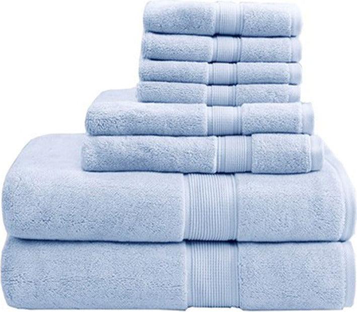 800GSM 8-Piece Towel Set Light Blue Olliix.com