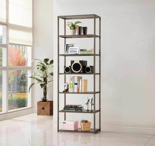 G801017 Contemporary Black Nickel Six-Tier Bookcase Coaster Z2 Premium