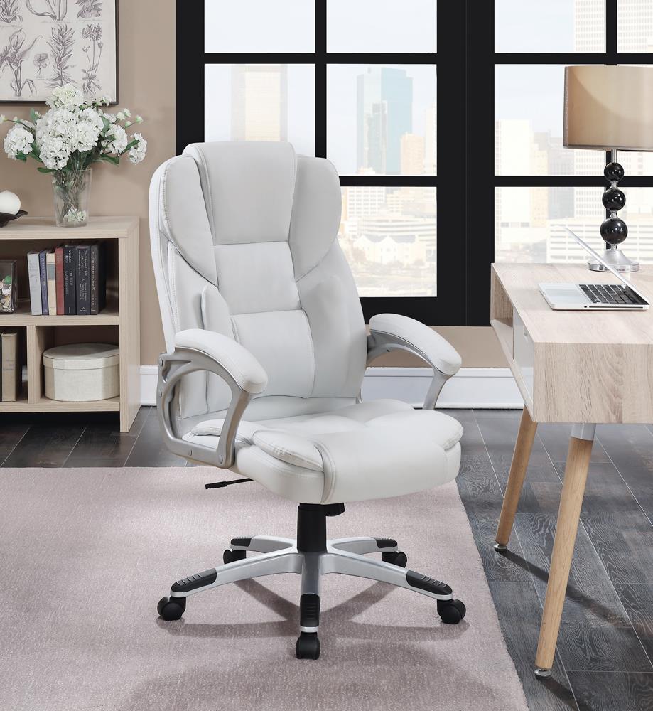 G801140 Casual White Faux Leather Office Chair Coaster Z2 Premium