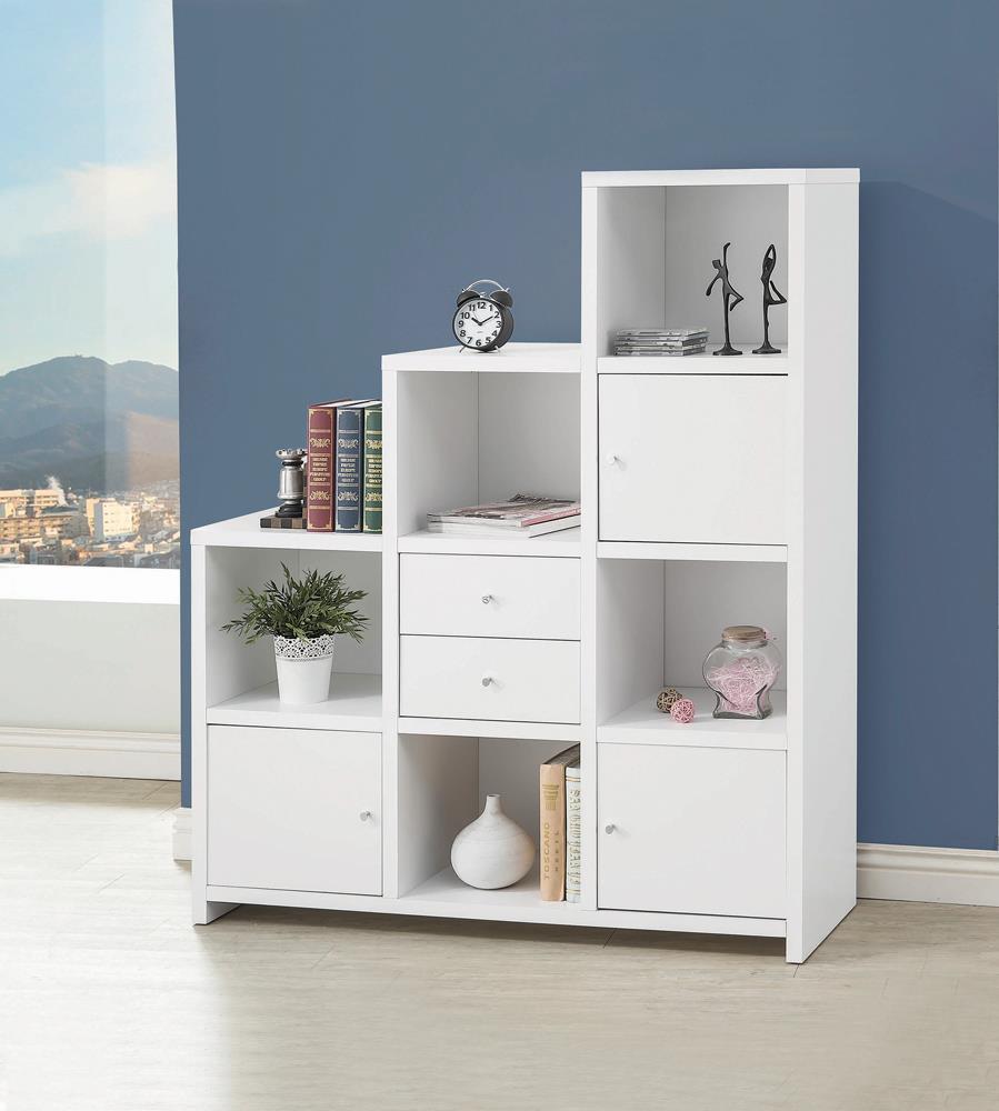 G801169 Contemporary White Bookcase Coaster Z2 Premium