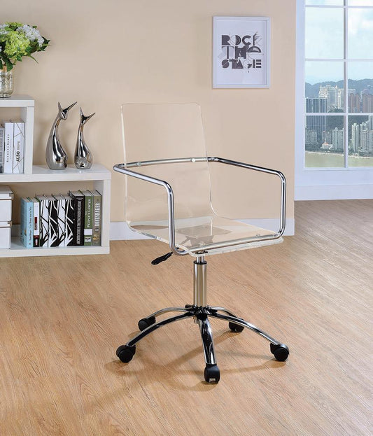 G801436 Contemporary Clear Acrylic Office Chair Coaster Z2 Premium