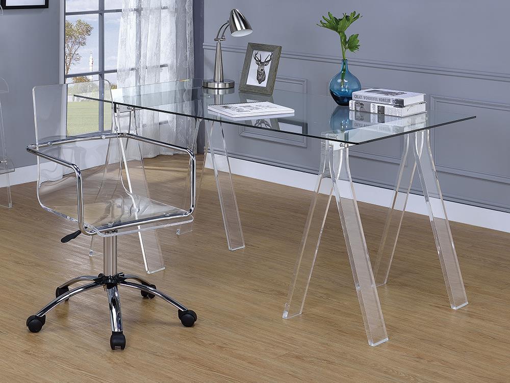 Amaturo Clear Acrylic Sawhorse Writing Desk Coaster Z2 Premium