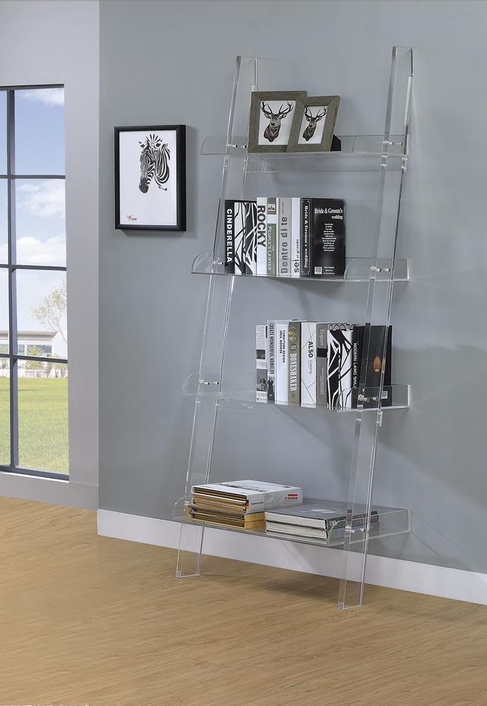 Amaturo Clear Acrylic Ladder Bookcase Coaster Z2 Premium