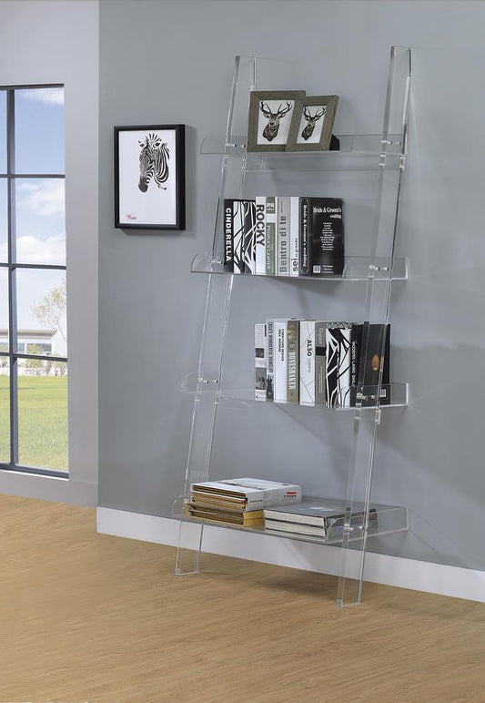 Amaturo Clear Acrylic Ladder Bookcase Coaster Z2 Premium