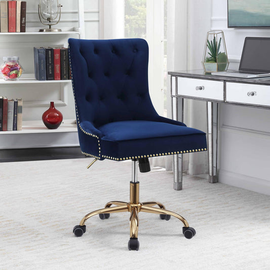 Modern Blue Velvet Office Chair