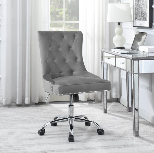 Modern Grey Velvet Office Chair Coaster Z2 Premium