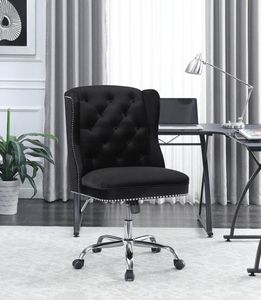 Modern Black Velvet Office Chair Coaster Z2 Premium