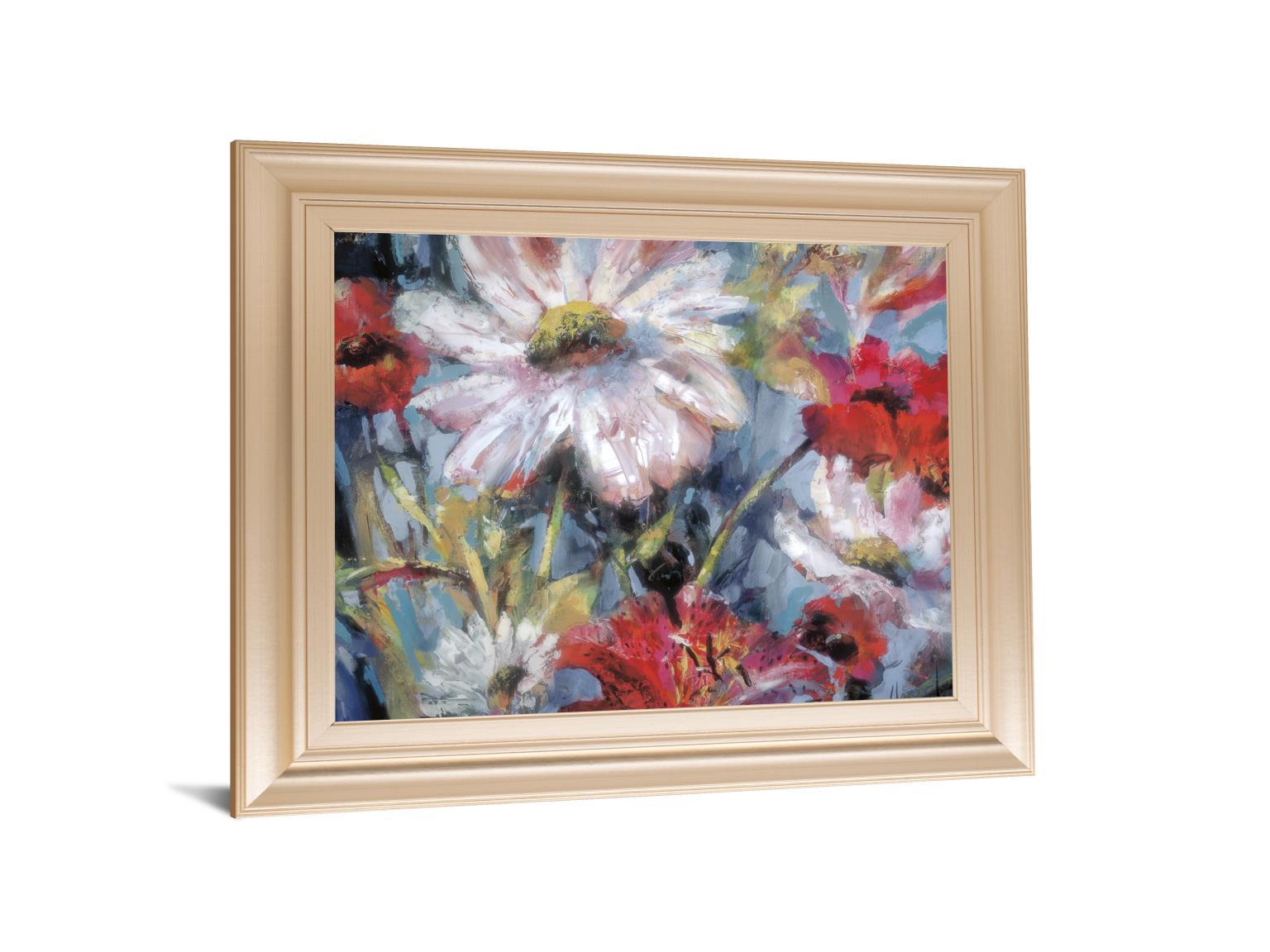 Tangled Garden I By Brent Heighton - Framed Print Wall Art - Blue Classy Art