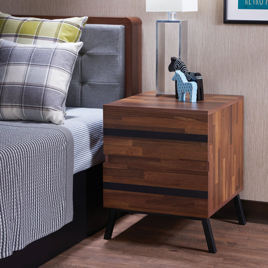 Karine Walnut & Black End Table ACME East