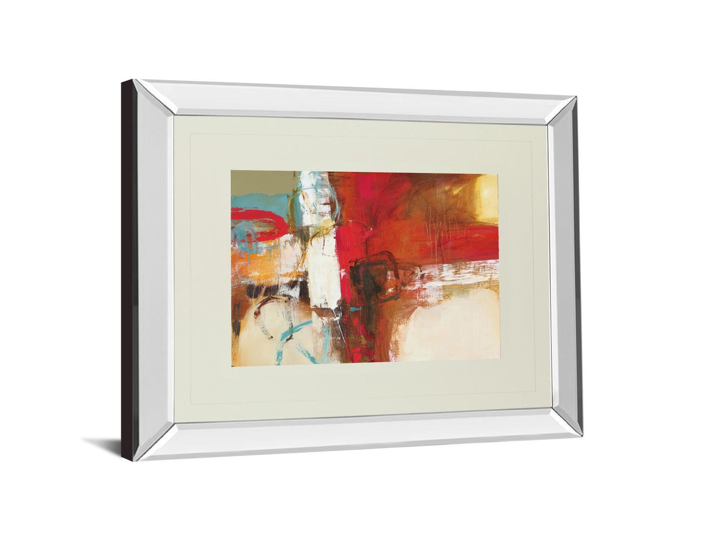 Woven By Natasha Barnes - Mirror Framed Print Wall Art - Red Classy Art