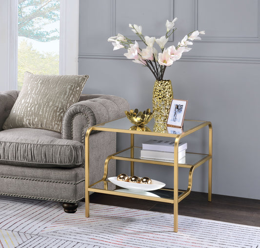 Astrid Gold & Mirror End Table ACME East