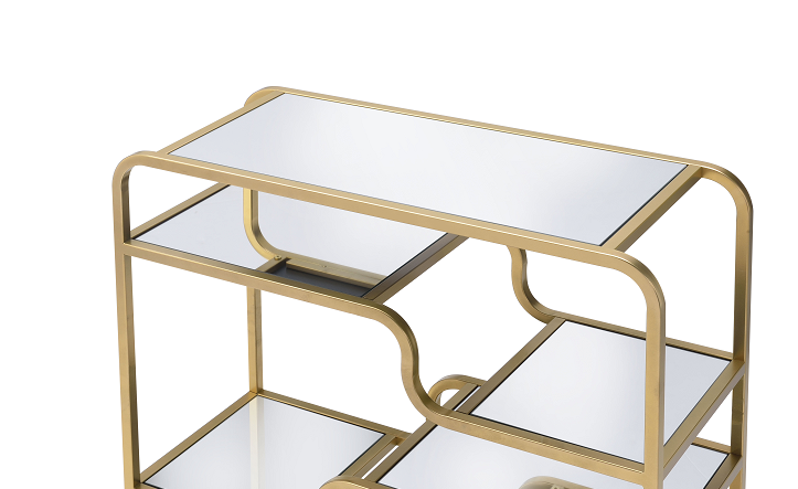 Astrid Gold & Mirror Sofa Table ACME East