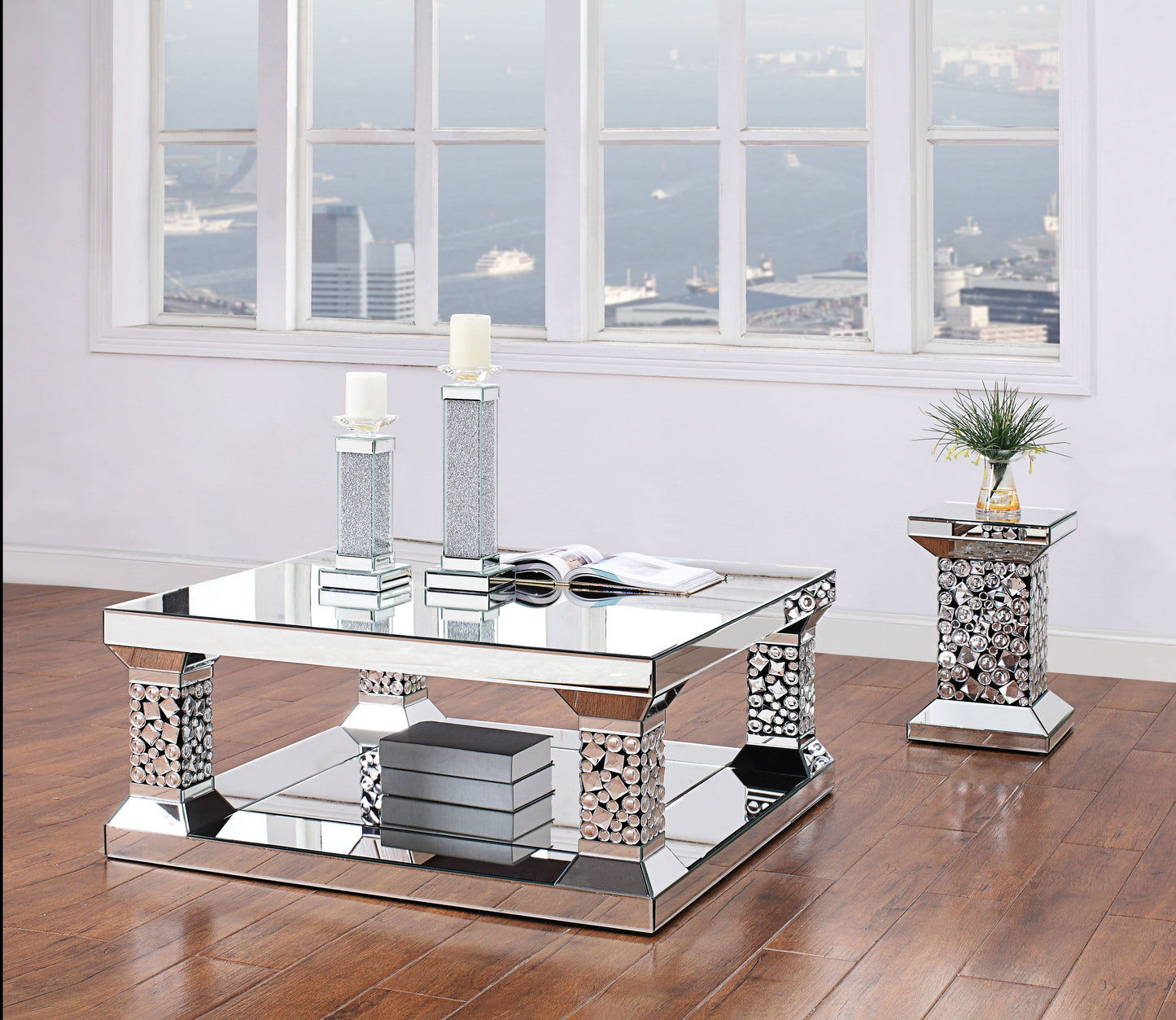 Kachina Mirrored & Faux Gems Coffee Table ACME East