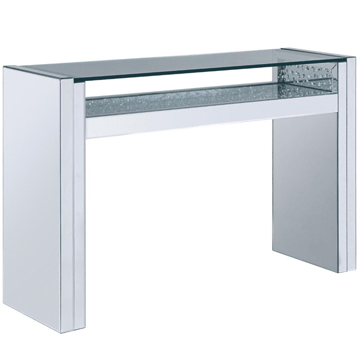 Acme Furniture Nysa Sofa Table in Mirrored & Faux Crystals 81473 ACME East