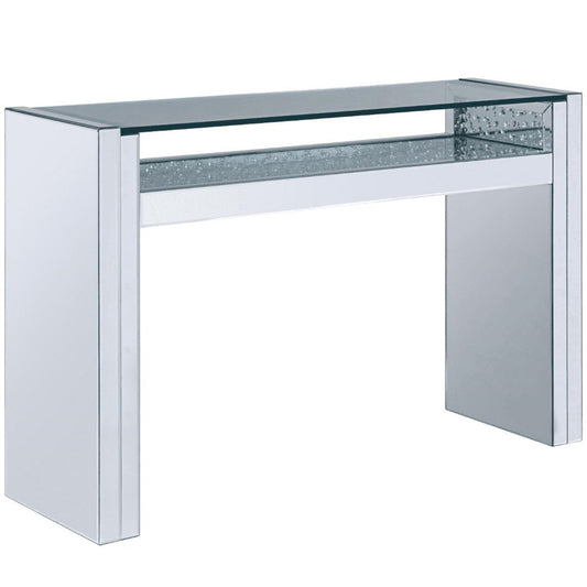 Acme Furniture Nysa Sofa Table in Mirrored & Faux Crystals 81473 ACME East