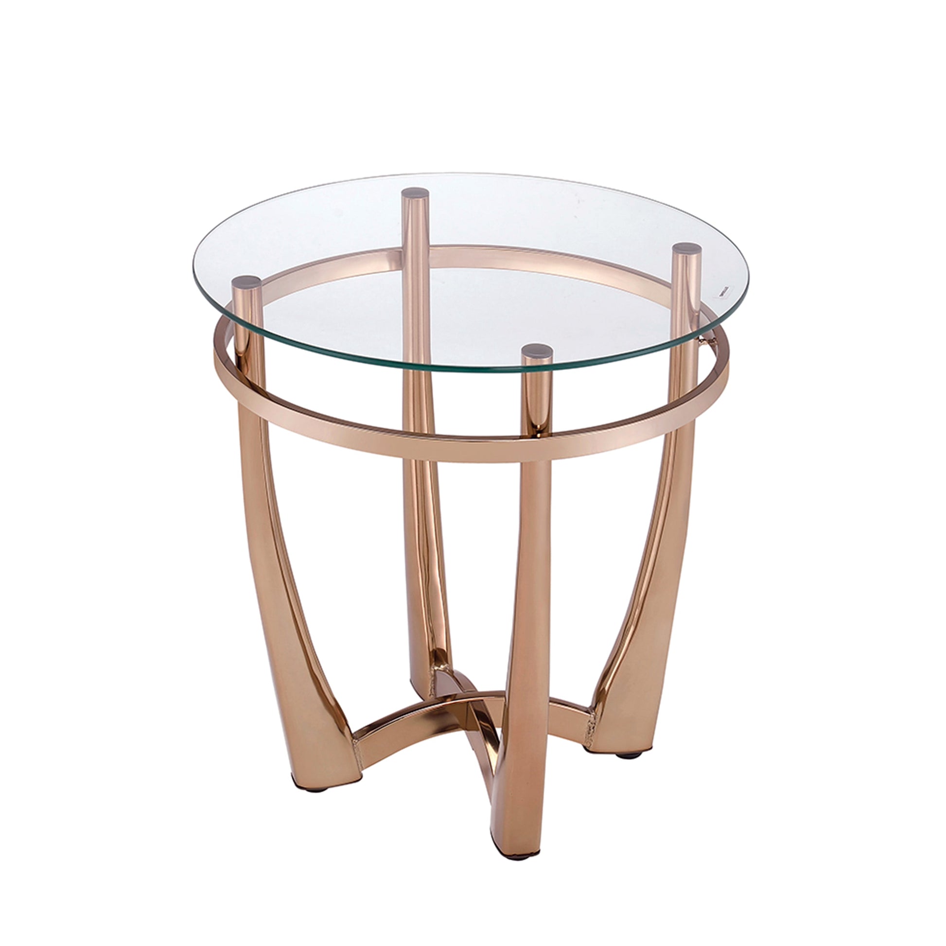 Orlando II Champagne & Clear Glass End Table ACME East