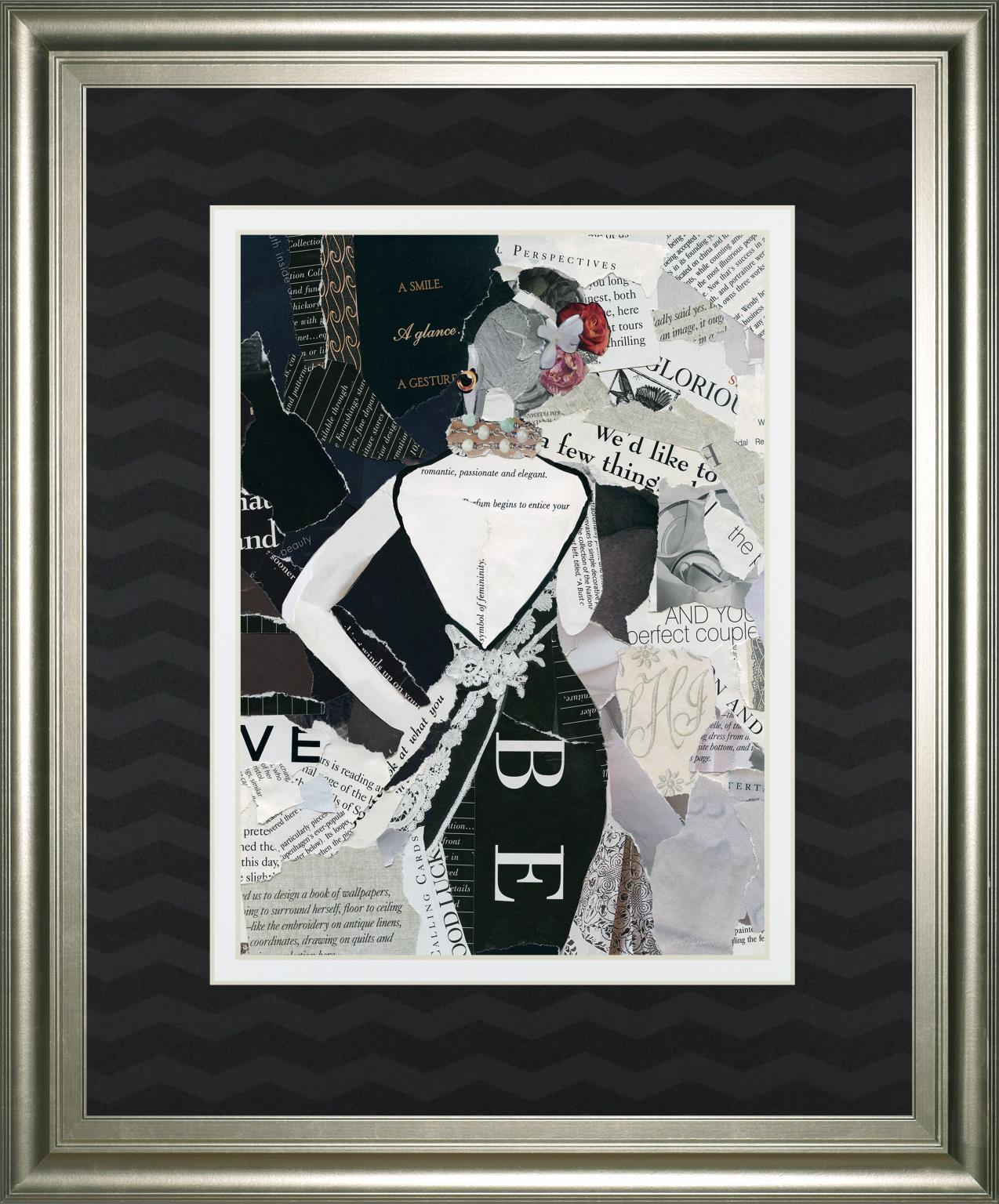 34x40 Fashion Mosaic II By Carol Robinson - Black Classy Art