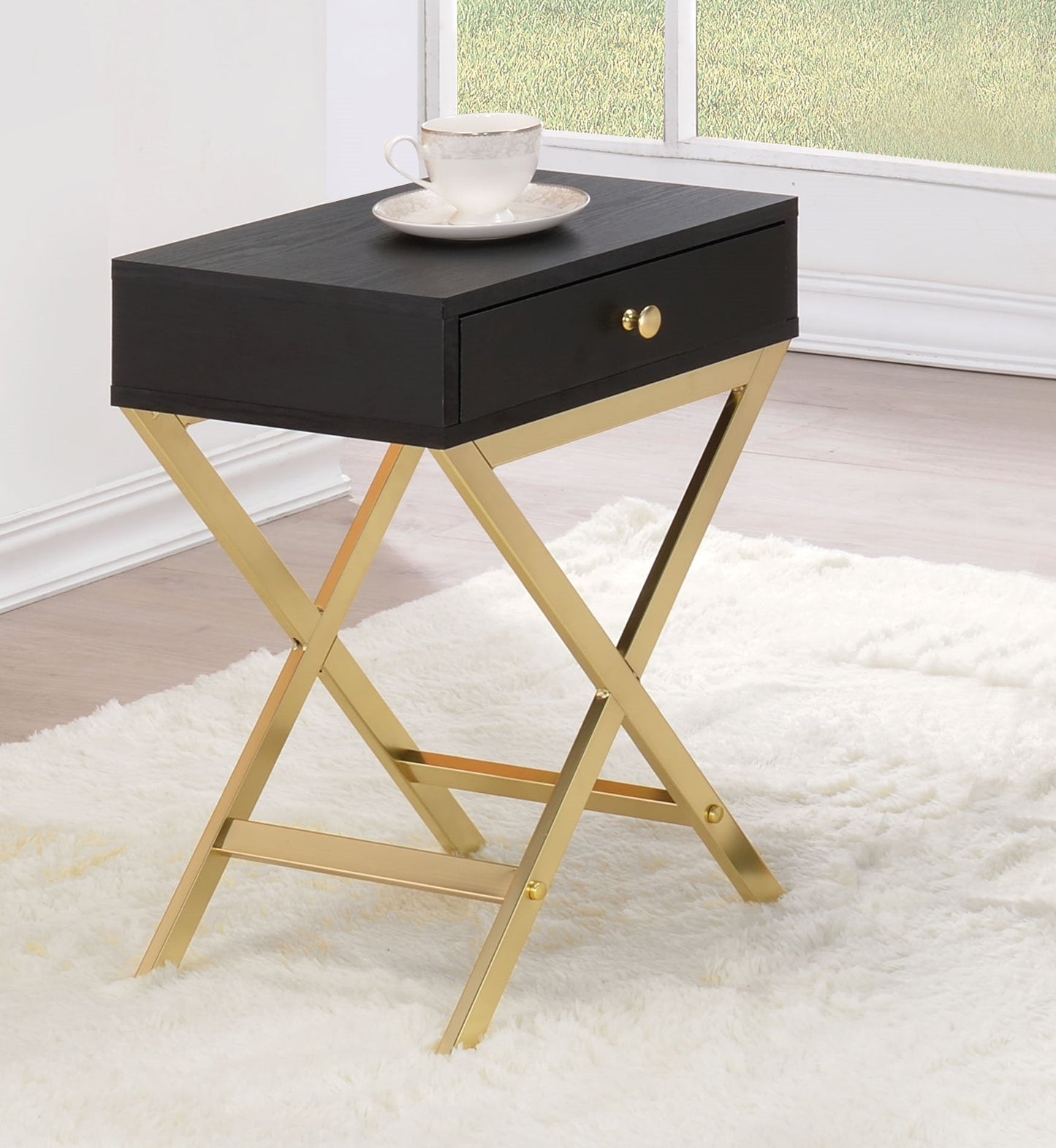 Coleen Black & Brass Side Table ACME East