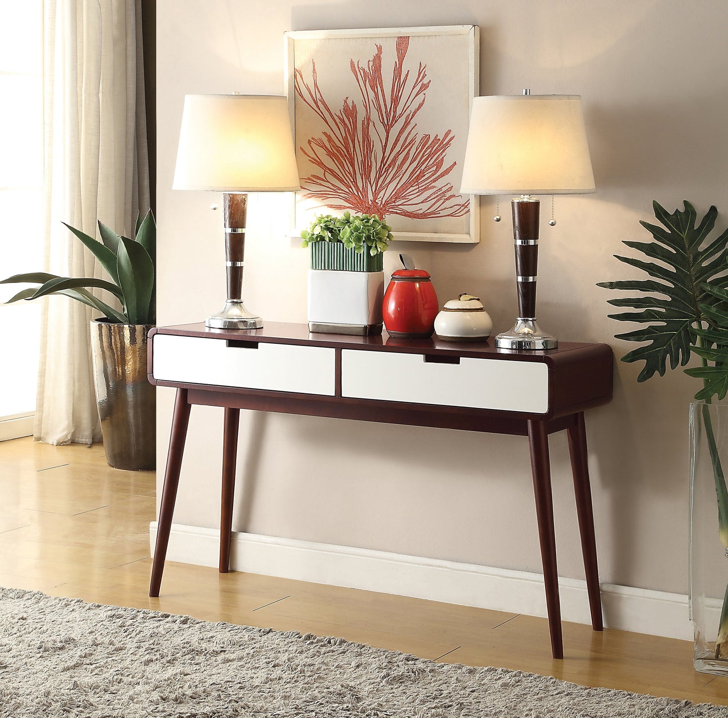 Christa Espresso & White Sofa Table ACME East