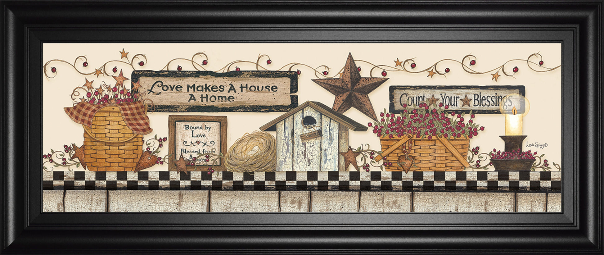 Love Makes A House A Home By Linda Spivey - Framed Print Wall Art - Beige Classy Art