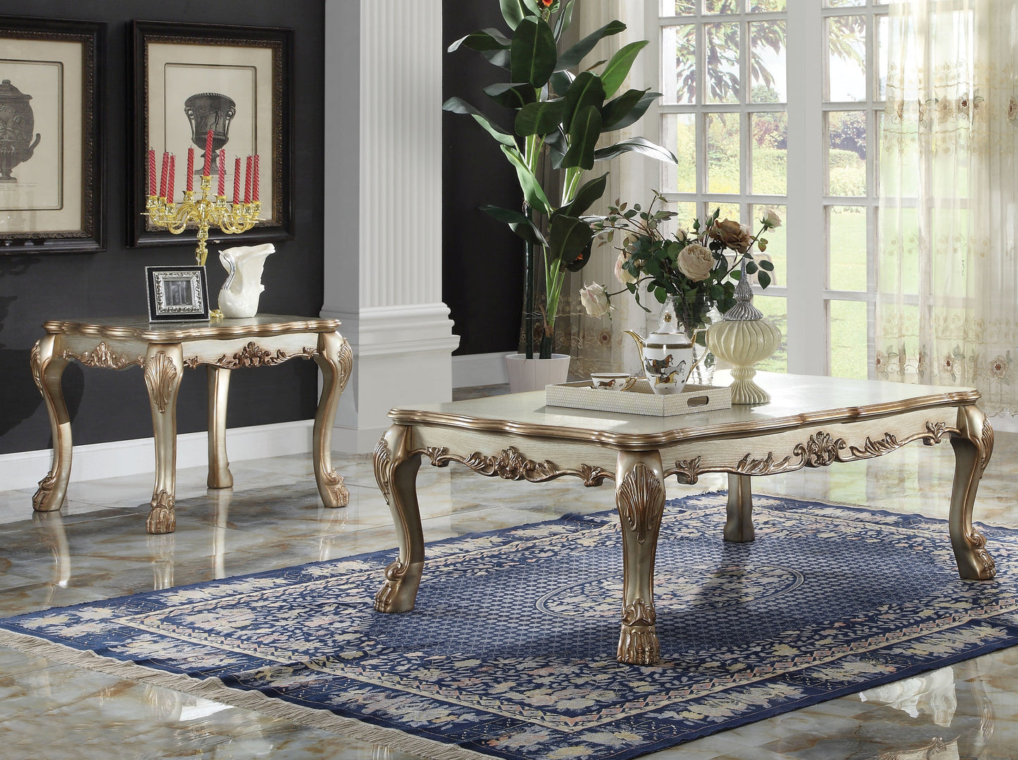 Dresden Gold Patina & Bone Coffee Table ACME East