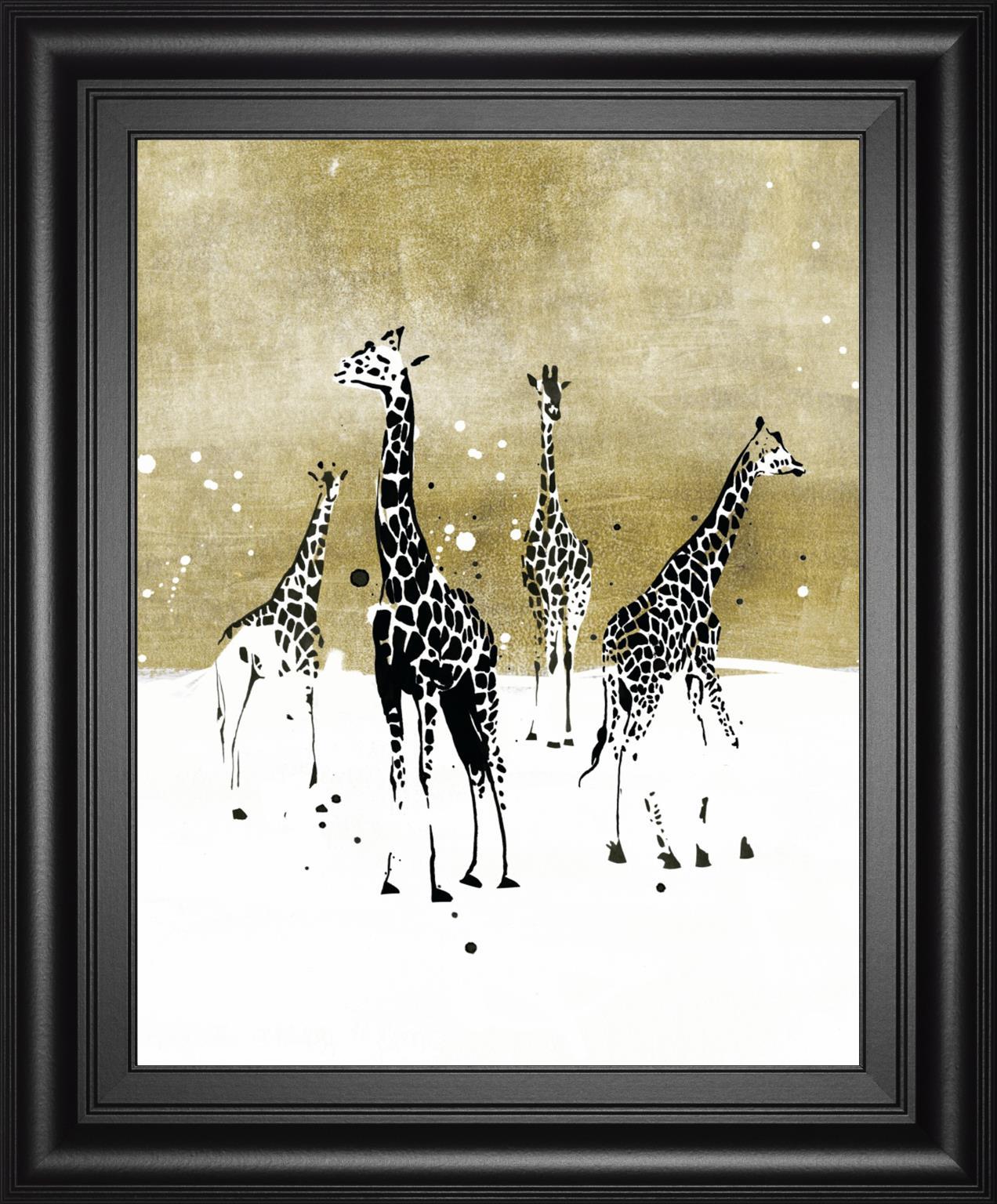 22x26 Spotted Giraffe I By Annie Warren - Light Brown Classy Art