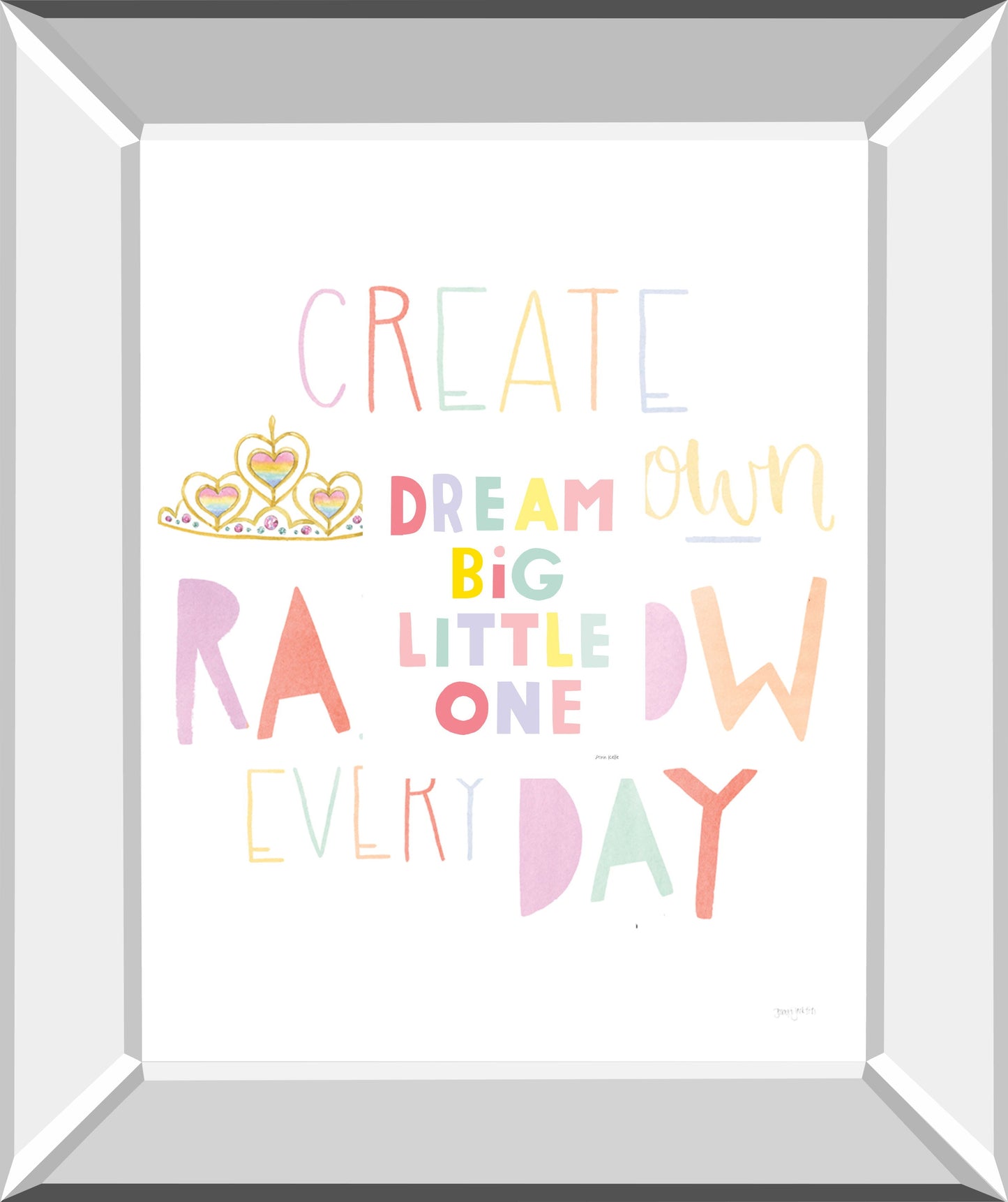 Dream Big Little One By Ann Kelle - Mirror Framed Print Wall Art - White Classy Art