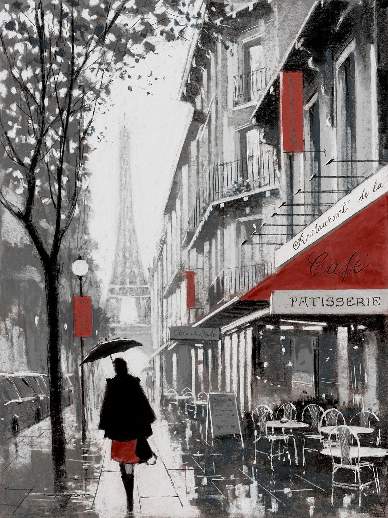 Rainy Paris I By A. Orme - Dark Gray Classy Art