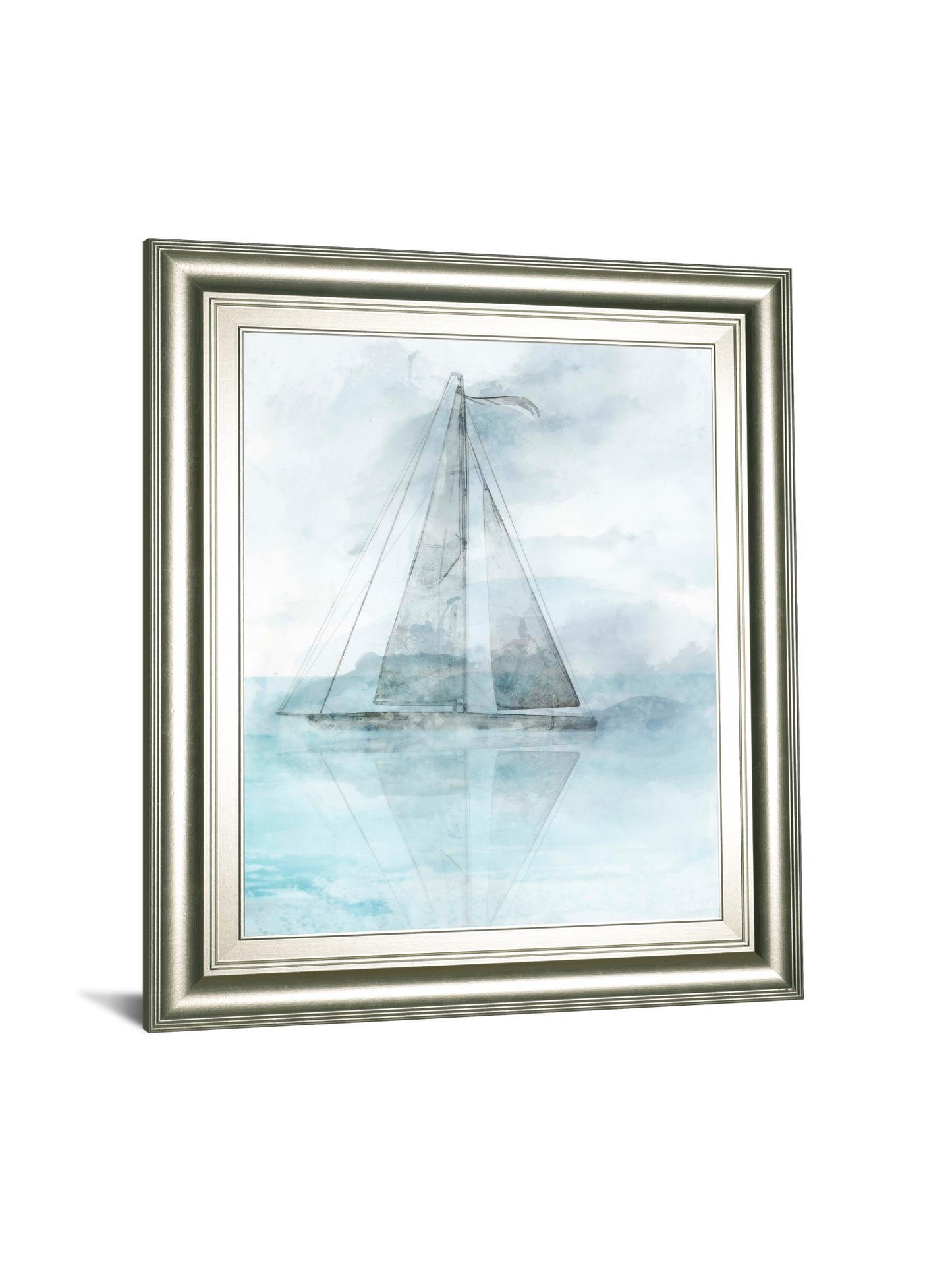 Sailing Boat II By Ken Roko - Framed Print Wall Art - Pearl Silver Classy Art