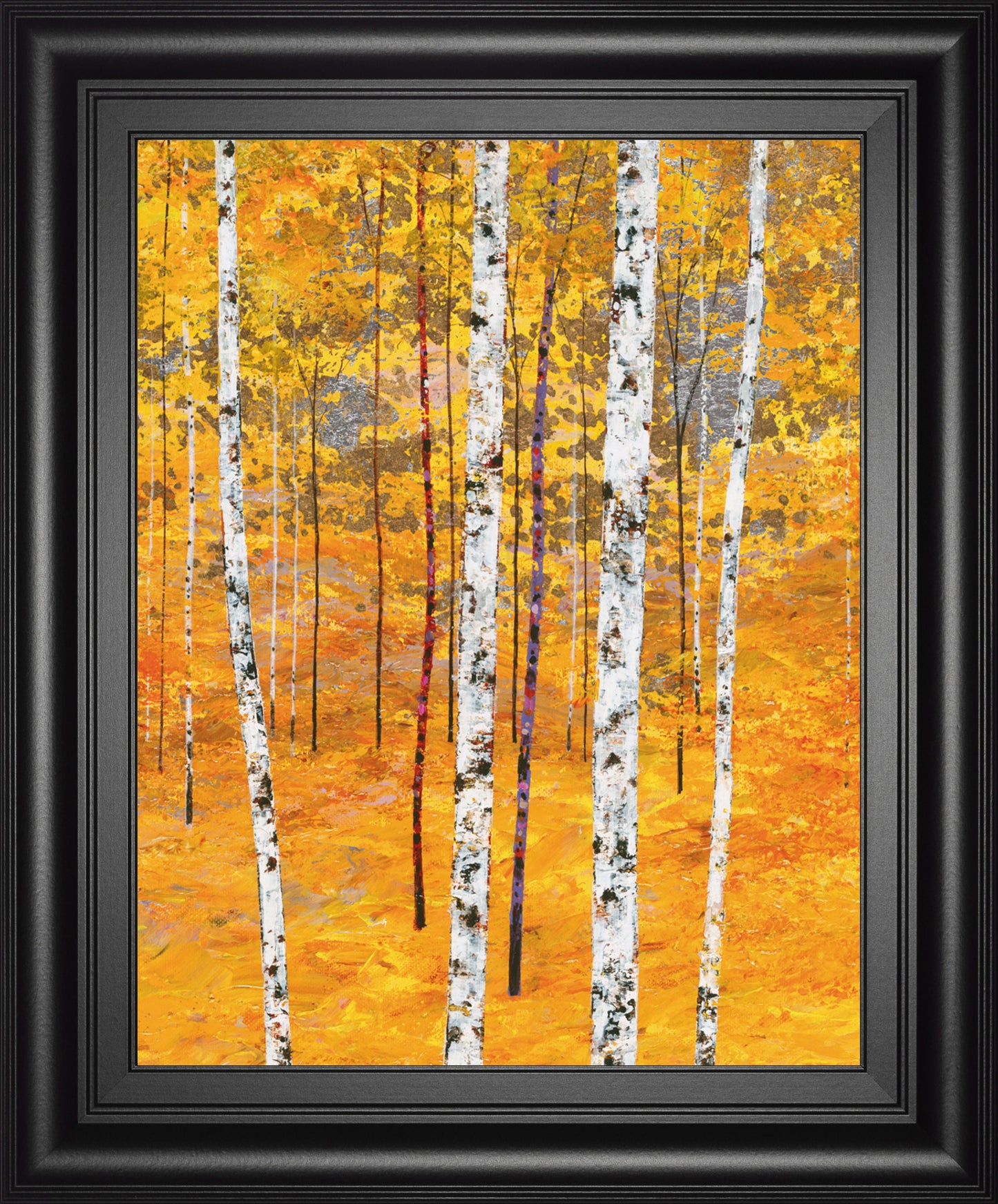 Iridescent Trees IV By Alex Jawdokimov - Framed Print Wall Art - Yellow Classy Art