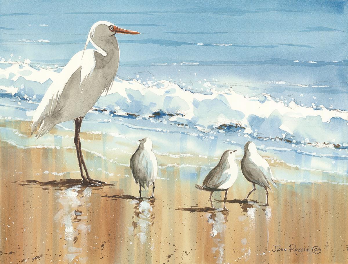 Small - His Entourage By John Rossini - Blue Classy Art