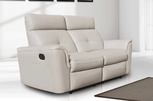 ESF Furniture - 8501 Loveseat w-2 Recliners in White - 8501-L ESF Furniture