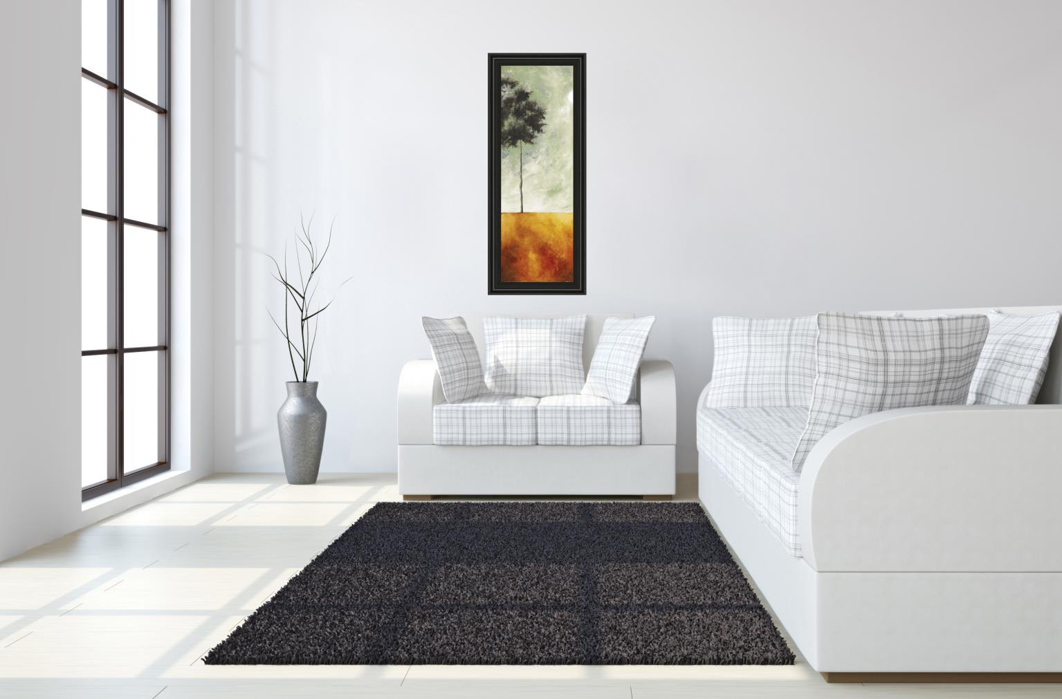 Palms Left - Framed Print Wall Art - Dark Gray Classy Art