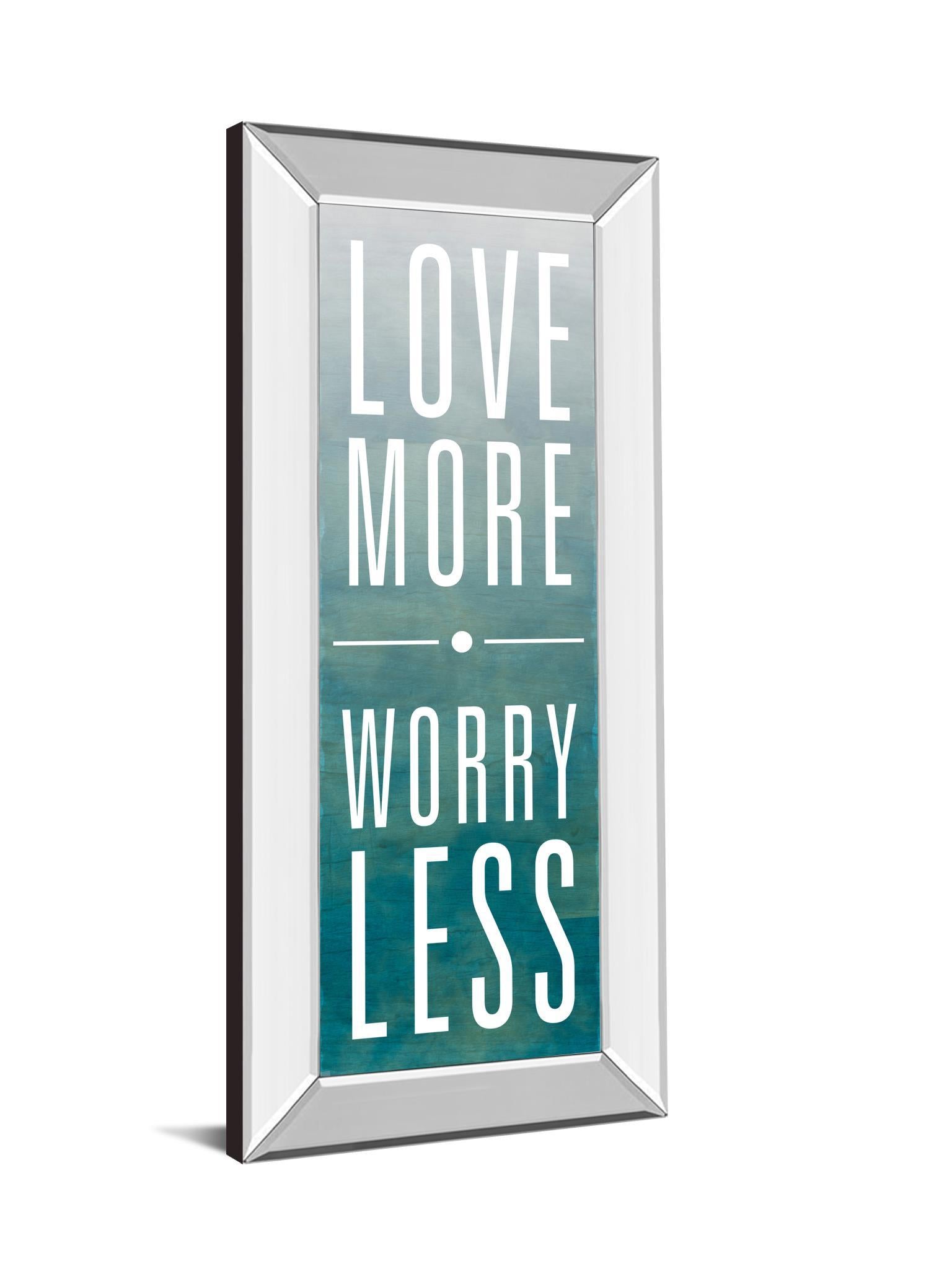 Love By Sd Studios - Mirror Framed Print Wall Art - Blue Classy Art