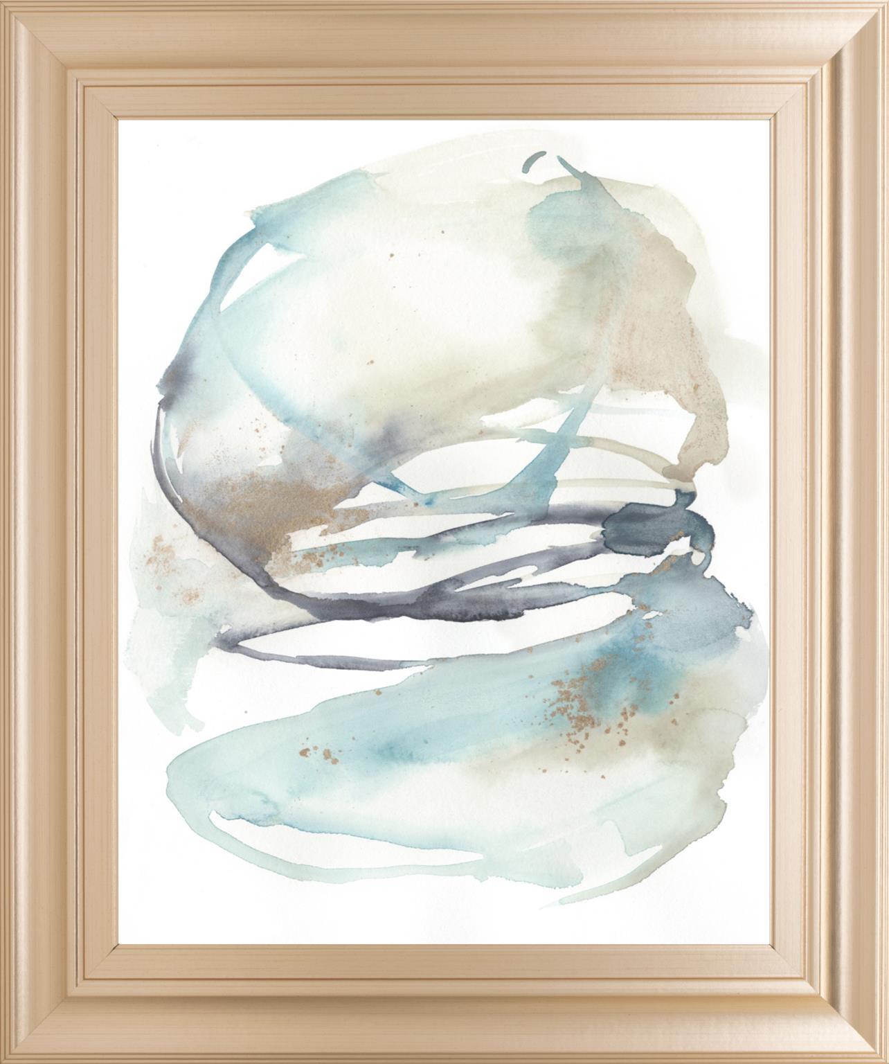 22x26 Spiral Bloom II By Jennifer Goldberger - Light Blue Classy Art