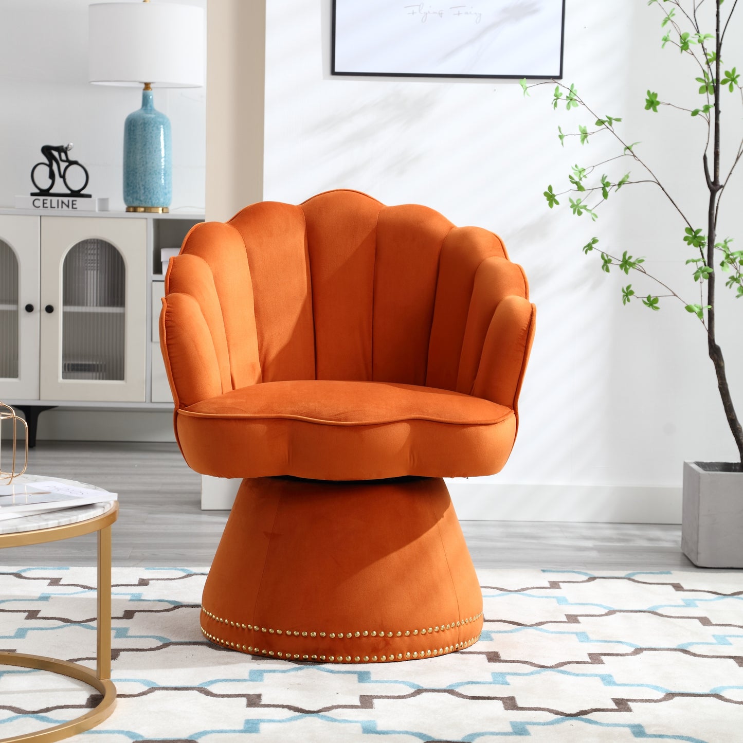 COOLMORE Swivel Barrel Chair, Comfy Round Accent Sofa Chair for Living Room, 360 Degree Swivel Barrel Club Chair, Leisure Arm Chair for Nursery, Hotel, Bedroom, Office, Lounge House to Home Furnishings LLC