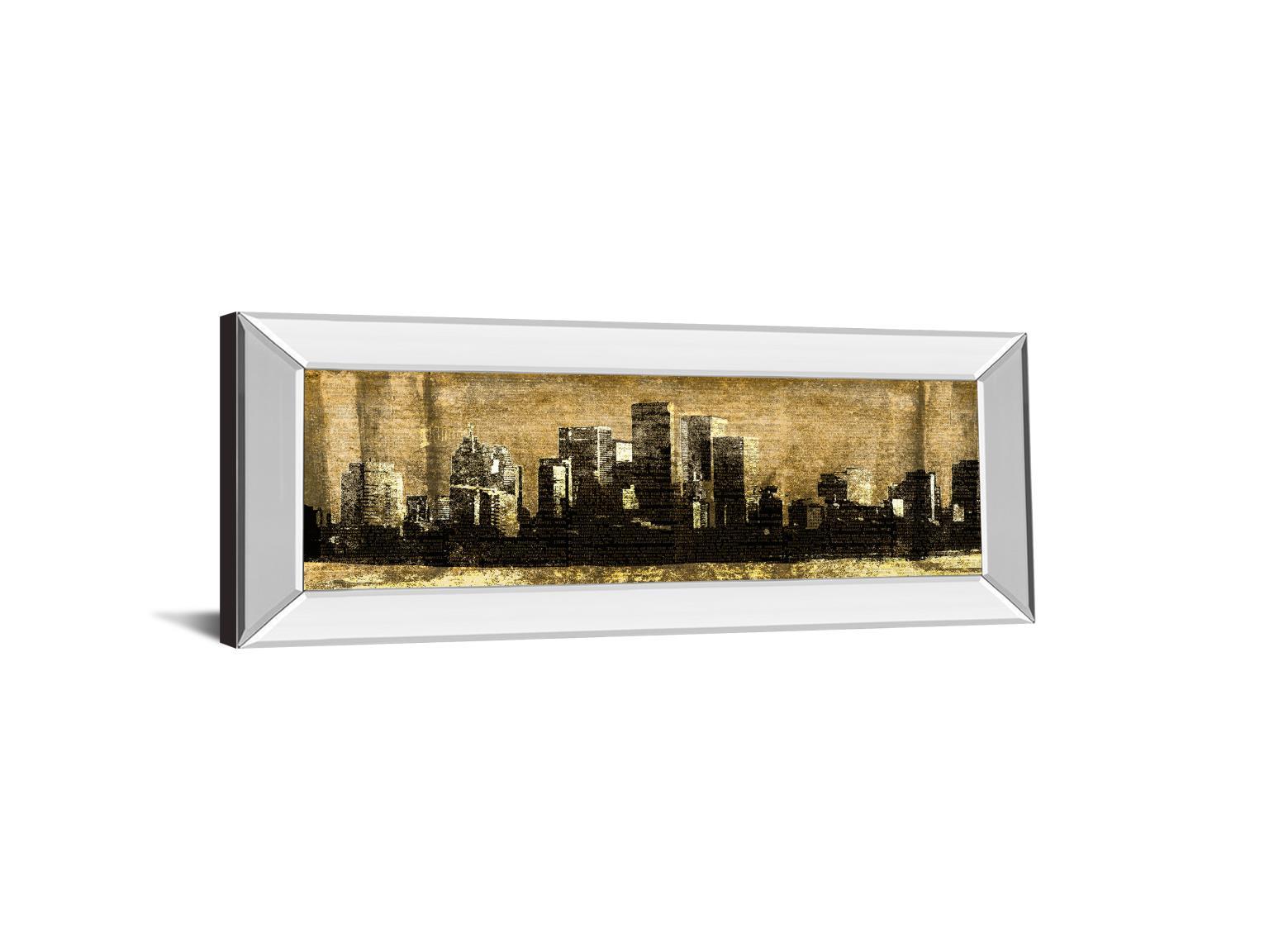 Defined City Il By Sd Graphic Studio - Mirror Framed Print Wall Art - Black Classy Art