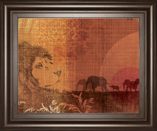 Safari Sunset II By Venter, T. - Framed Print Wall Art - Orange Classy Art