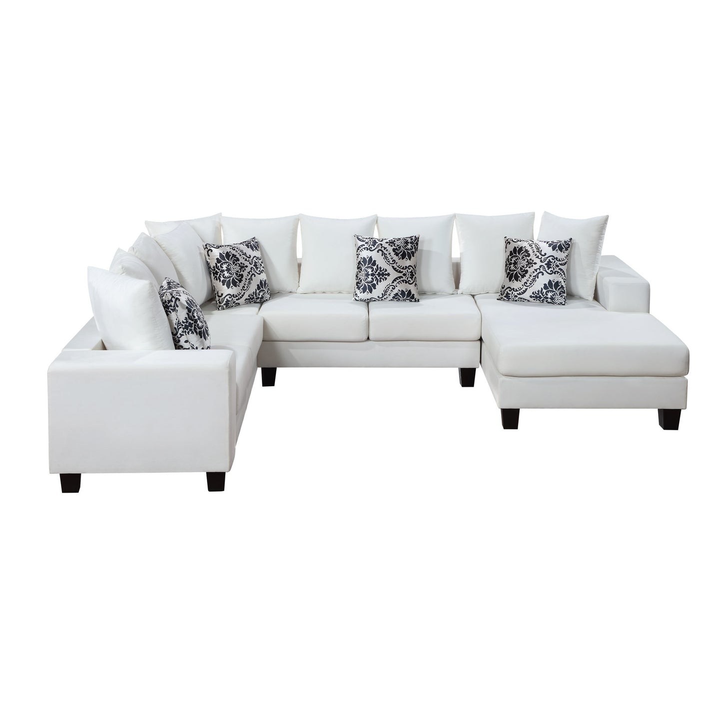 [VIDEO provided] [New] 110*85" Modern U Shape Sectional Sofa, Velvet Corner Couch with Lots of Pillows Included,Elegant and functional indoor furniture for Living Room, Apartment, Office,2 Colors House to Home Furnishings LLC